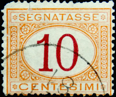 Италия 1870 год . Доплатная . 10 с . Каталог 10,0 €.